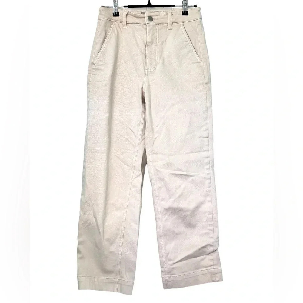 Everlane cropped straight jeans off white/sand